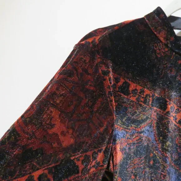 FREE PEOPLE Onyx Red Velvet Cut Out Romper Goth Whimsigoth Morticia Friends Sz 4 - Picture 5 of 13